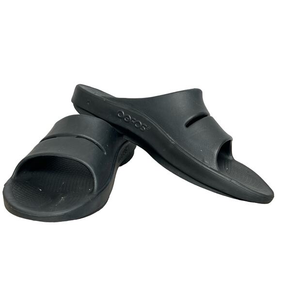 OOFOS OOahh Recovery Sandals Sport Slide On Black Men’s Size 12 - Picture 2 of 8